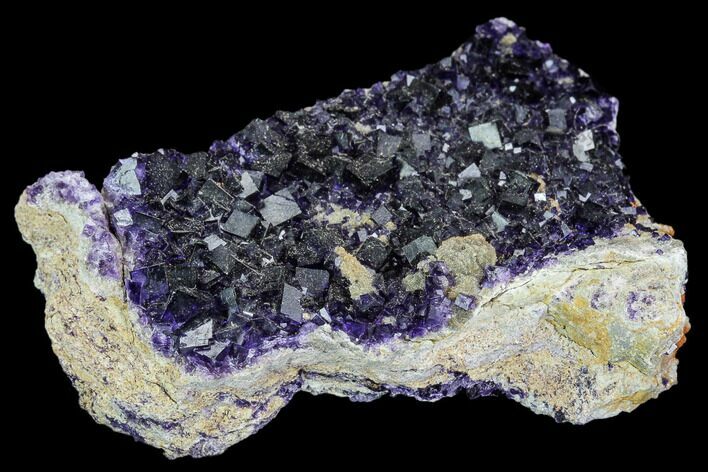Purple Cubic Fluorite Crystal Cluster - Morocco #108713
